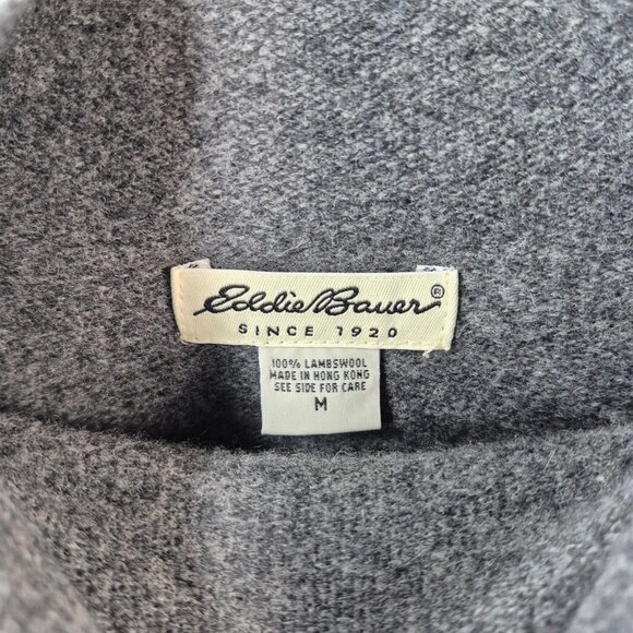 Eddie Bauer Sweater Womens M Gray 100% Wool Knit Pullover Long Sleeve Top - Picture 5 of 7